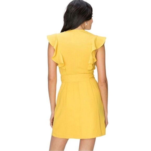 Favlux Yellow Ruffled Sleeve Sundress Sz M - Picture 2 of 6